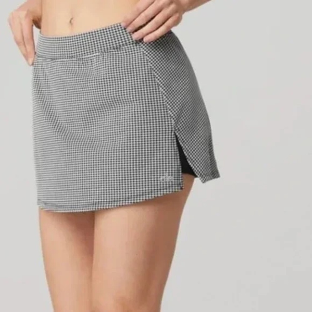 Classic Black and White Checkered Skirt